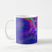 Mug Abstrait tournesol à fleurs bleu violet rétro funk (Gauche)