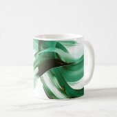 Mug Abstrait Traits de Pinceau Vert Minimal Moderne (Devant droit)