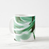 Mug Abstrait Traits de Pinceau Vert Minimal Moderne (Devant gauche)