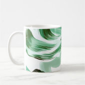 Mug Abstrait Traits de Pinceau Vert Minimal Moderne (Gauche)