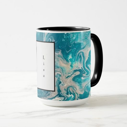 Mug Abstrait turquoise (Devant droit)