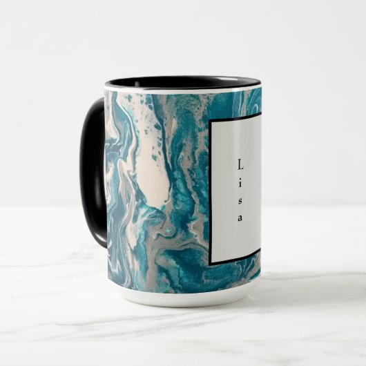Mug Abstrait turquoise (Devant gauche)
