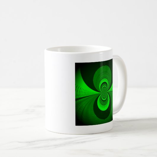 Mug Abstrait vert clair Motif Kaleidoscope Super (Devant droit)