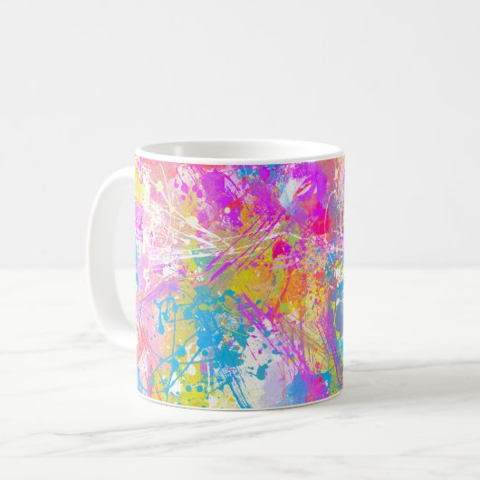 Mug Abstrait Vibrant Peintures colorées éclats (Devant gauche)