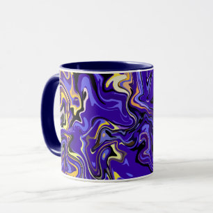 Mug Abstrait vif avec violet, jaune et noir