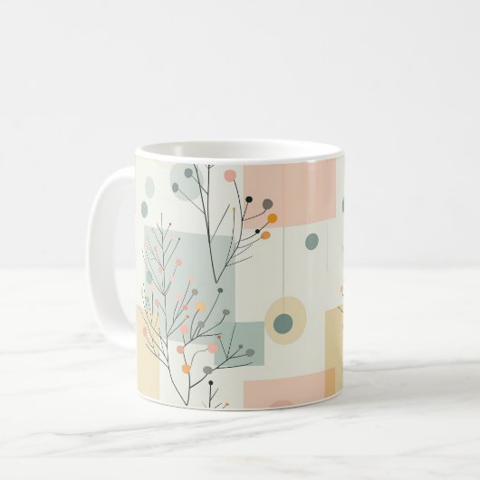 Mug Abstrait Zen Botanical Pastel Motifs (Devant gauche)