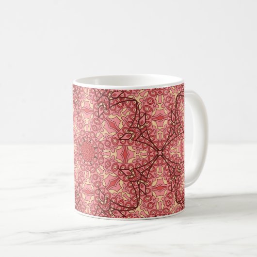 Mug Abstraite fleur mandala ethnique sans couture moti (Devant droit)