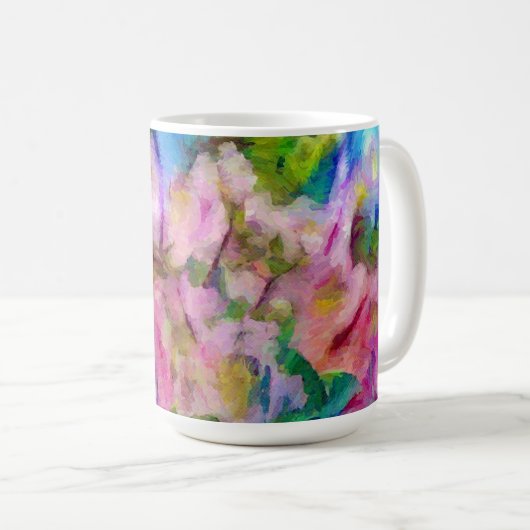 Mug Abstraite impressionniste florale (Devant droit)