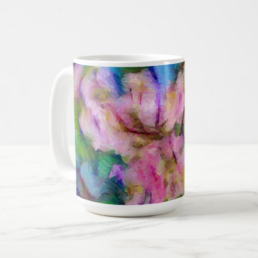 Mug Abstraite impressionniste florale (Devant gauche)