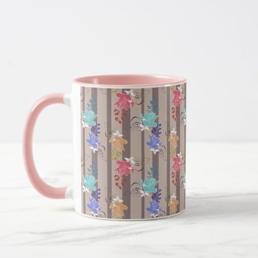 Mug Abstraite ligne décorative rétro rayée (Gauche)