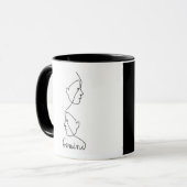 Mug Abstraite ligne profil visage Art Gemini signe Zod (Devant gauche)