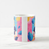 Mug Abstraite mère de chien en bleu rose (Centre)