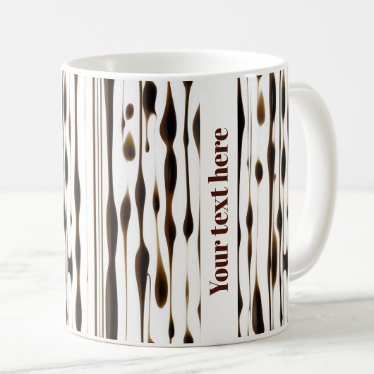 Mug Abstraite stries de café vertical texte personnali