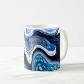 Mug Abstraite texture liquide en blanc argenté (Devant droit)
