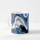 Mug Abstraite texture liquide en blanc argenté (Devant gauche)