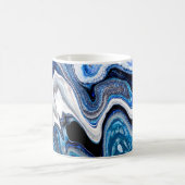Mug Abstraite texture liquide en blanc argenté (Centre)