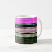 Mug Abstraites Bandes Horizontales Rose Et Vert 705 (Devant droit)