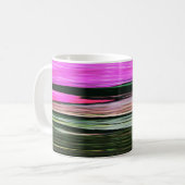Mug Abstraites Bandes Horizontales Rose Et Vert 705 (Devant gauche)