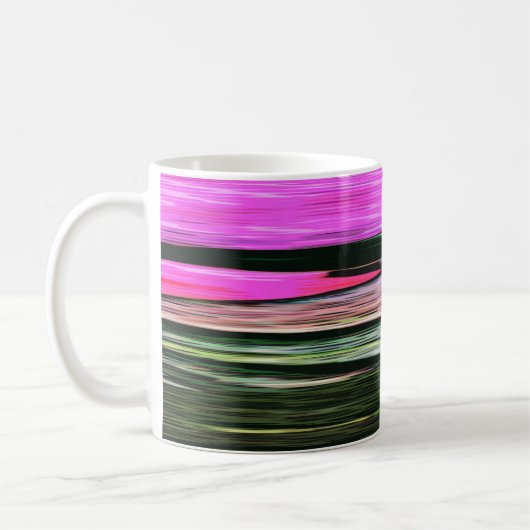 Mug Abstraites Bandes Horizontales Rose Et Vert 705 (Gauche)