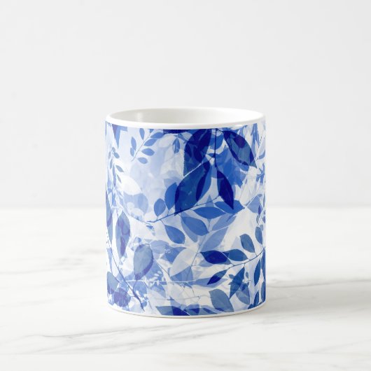 Mug Abstraits Feuilles bleu et blanc (Centre)
