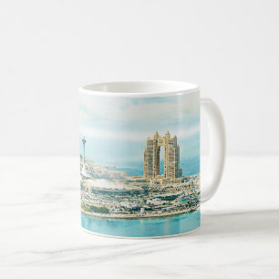 Mug Abu Dhabi Skyline Aquarelle Souvenir de Voyage