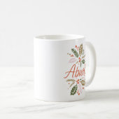 Mug Abuela Bright Holly Christmas Red Script (Devant droit)
