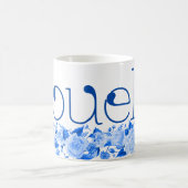 Mug Abuela Chine Aquarelle bleue Roses floraux (Centre)