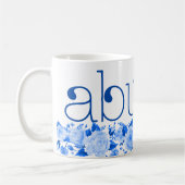 Mug Abuela Chine Aquarelle bleue Roses floraux (Gauche)