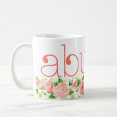 Mug Abuela Coral Aquarelle rose Roses floraux (Gauche)