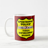 Mug Abus d'apostrophe de police de grammaire (Gauche)