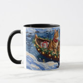 Mug Abyssinian Cat Christmas Boat Holiday (Gauche)