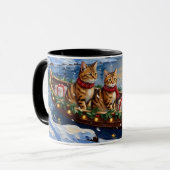 Mug Abyssinian Cat Christmas Boat Holiday (Devant gauche)