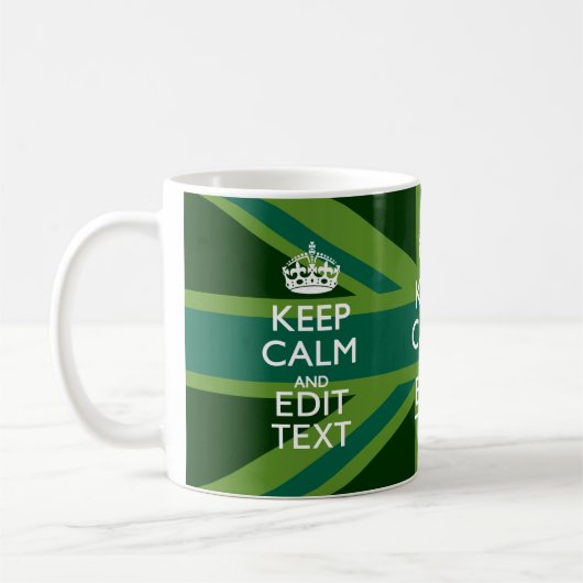 Mug Accent Vert Gardez Le Calme Et Votre Texte Union J (Gauche)