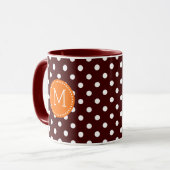 Mug Accents d'orange Polka blanc et Brown (Devant gauche)