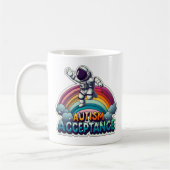 Mug Acceptation de l'autisme Astronaut arc-en-ciel (Gauche)