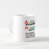 Mug Acceptation de l'autisme, respect, pas de remède (Devant gauche)