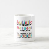 Mug Acceptation de l'autisme, respect, pas de remède (Centre)