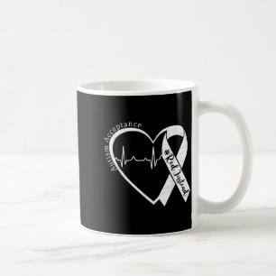 Mug Acceptation de l'autisme Rouge au lieu du cœur Sen