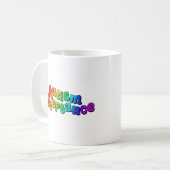 Mug Acceptation de l'autisme Typographie arc-en-ciel (Devant gauche)