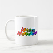 Mug Acceptation de l'autisme Typographie arc-en-ciel (Gauche)