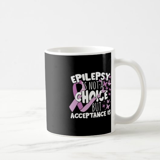 Mug Acceptation de l'épilepsie du ruban pourpre (Droite)