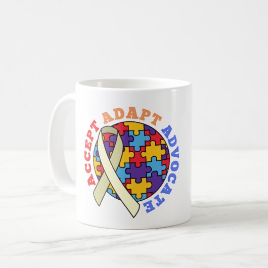 Mug Accepter Adapter Défendre-Ruban Mondial de Sensibi (Devant gauche)