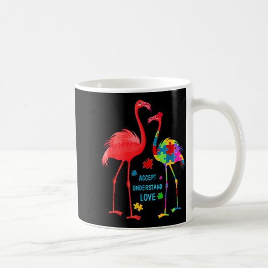 Mug Accepter comprendre amour autisme flamant rose puz (Droite)