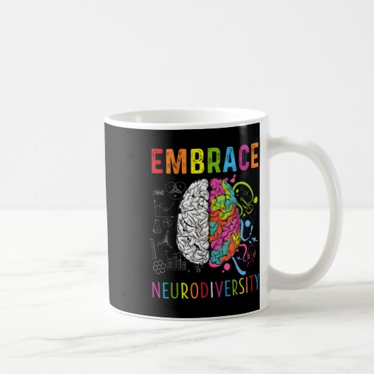 Mug Accepter la Neurodiversité Cerveau Accepter Adhd A (Droite)