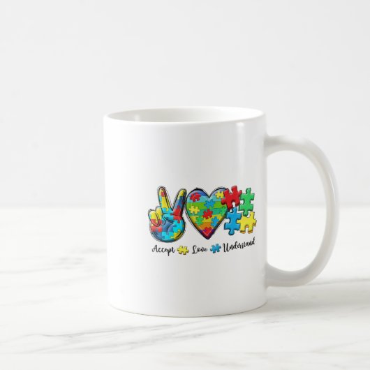 Mug Accepter l'amour comprendre la Sensibilisation sur (Droite)
