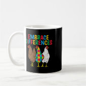 Mug Accepter les différences 3 Poulets Puzzle Autisme (Gauche)