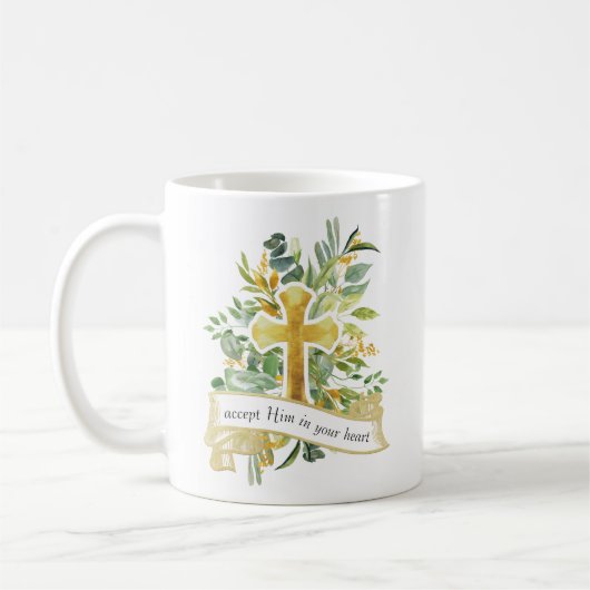 Mug Acceptez Jésus dans votre coeur Citation chrétienn (Gauche)
