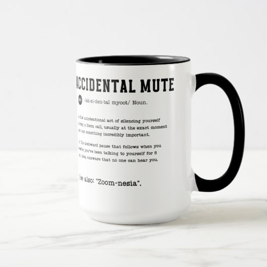 Mug Accidentelle - Zoom Classique Appel Blunder (Droite)