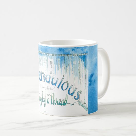 Mug Accrocher par un thread (Devant droit)