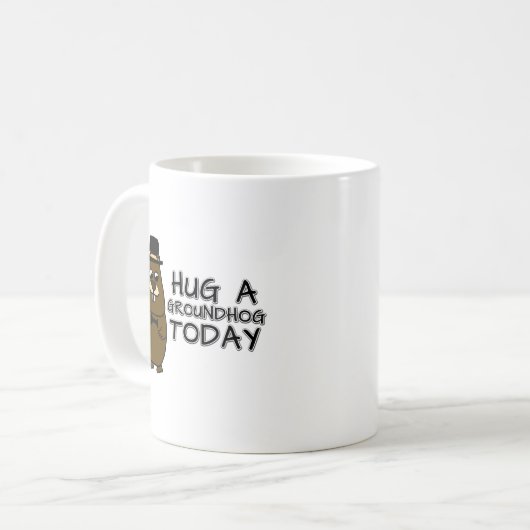 Mug Accrochez un marmotte aujourd'hui (Devant gauche)